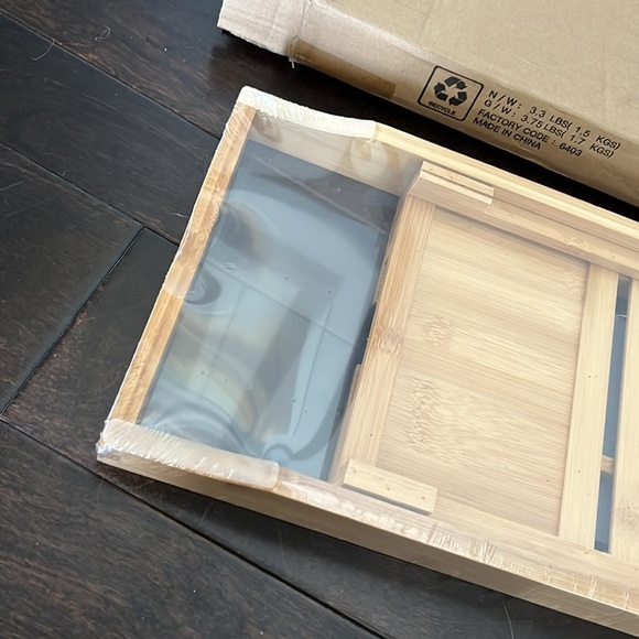 Bamboo boho Bathtub Caddy Tray NIB - Picture 4 of 10